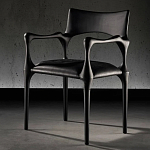 Стул дизайнерский с плетеным сидением Kronos Dining Chair Black варинант исполнения - 3 | Loft Concept в Челябинске