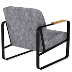 Кресло серый велюр с жесткими подлокотниками на полозьях Ashton варинант исполнения - 3 | Loft Concept в Челябинске