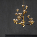 Люстра золотая в виде растения Golden Flower Glade варинант исполнения - 6 | Loft Concept в Челябинске