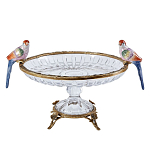 Чаша из прозрачного стекла с фигурками разноцветных попугаев на ободке 38 Eden Garden варинант исполнения - 1 | Loft Concept в Челябинске