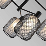 Люстра потолочная с абажурами из металлической сетки Loft Grid Pendant Gold варинант исполнения - 6 | Loft Concept в Челябинске