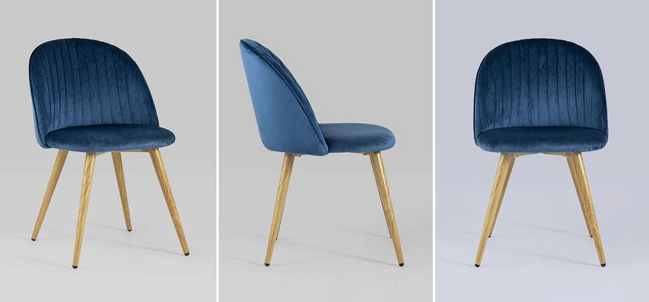 Стул Miruna Chair Синий Велюр Стул Miruna Chair Синий Велюр - Loft-Concept в Челябинске