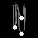 Подвесной светильник с серыми кожаными ремнями и белыми стеклянными плафонами в виде шаров Flos Wireline Lighting варинант исполнения - 2 | Loft Concept в Челябинске