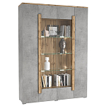 Шкаф-витрина с фасадом серого цвета 4-х дверная Grace of Furniture варинант исполнения - 1 | Loft Concept в Челябинске