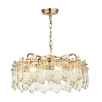 Люстра подвесная круглая с хрустальными овальными подвесками Harmonica варинант исполнения - 2 | Loft Concept в Челябинске