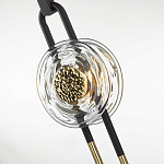 Подвесной светильник с черным основанием и золотистым декором Bruno варинант исполнения - 3 | Loft Concept в Челябинске