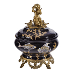 Шкатулка черного цвета с бронзовым ангелом Eden Garden варинант исполнения - 1 | Loft Concept в Челябинске