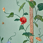 Обои с вышивкой ручной работы Floral Lattice Original colourway on wool sateen варинант исполнения - 2 | Loft Concept в Челябинске