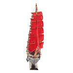 Декоративная модель деревянного парусника с красными парусами в подарочной упаковке With The low варинант исполнения - 2 | Loft Concept в Челябинске