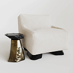 Кресло Cannes с мягкой обивкой букле молочного цвета  варинант исполнения - 2 | Loft Concept в Челябинске