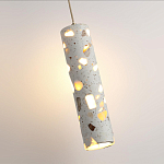 Подвесной светильник с цилиндрическим белым бетонным плафоном Terrazzo Light варинант исполнения - 5 | Loft Concept в Челябинске