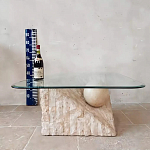 Дизайнерский журнальный стол в виде раковины с жемчужиной под прозрачной столешницей Fahin варинант исполнения - 3 | Loft Concept в Челябинске