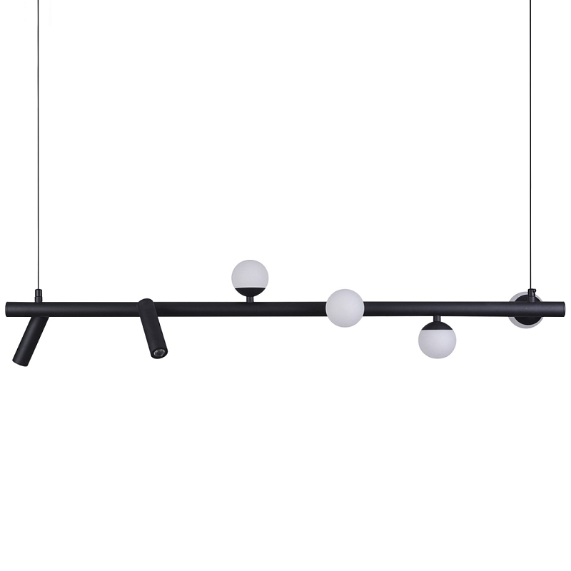 Линейный светодиодный светильник Callisto Linear Hanging Lamp Черный Белый Линейный светодиодный светильник Callisto Linear Hanging Lamp Черный Белый в Челябинске | Loft Concept