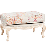 Мягкая банкетка из массива бука серая с растительным орнаментом Raffael Grey Floral Banquette варинант исполнения - 1 | Loft Concept в Челябинске