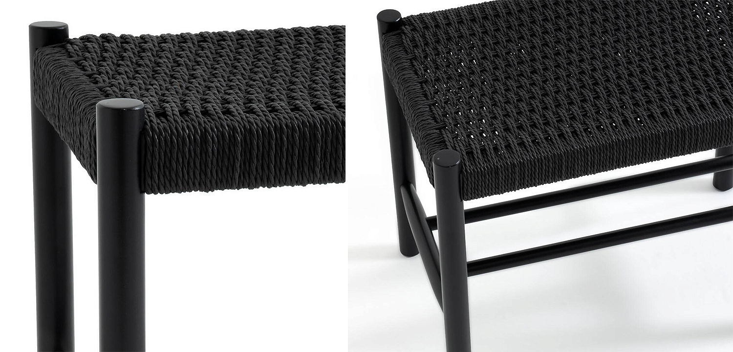 Банкетка Enzo Wicker Black Banquet mini Банкетка Enzo Wicker Black Banquet mini - Loft-Concept в Челябинске
