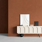 Дизайнерский комод с фактурным фасадом и чёрной ножкой в форме шара Samanta варинант исполнения - 2 | Loft Concept в Челябинске