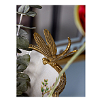 Ваза из фарфора черная с цветочной росписью и бронзовой стрекозой Spring Garden варинант исполнения - 6 | Loft Concept в Челябинске