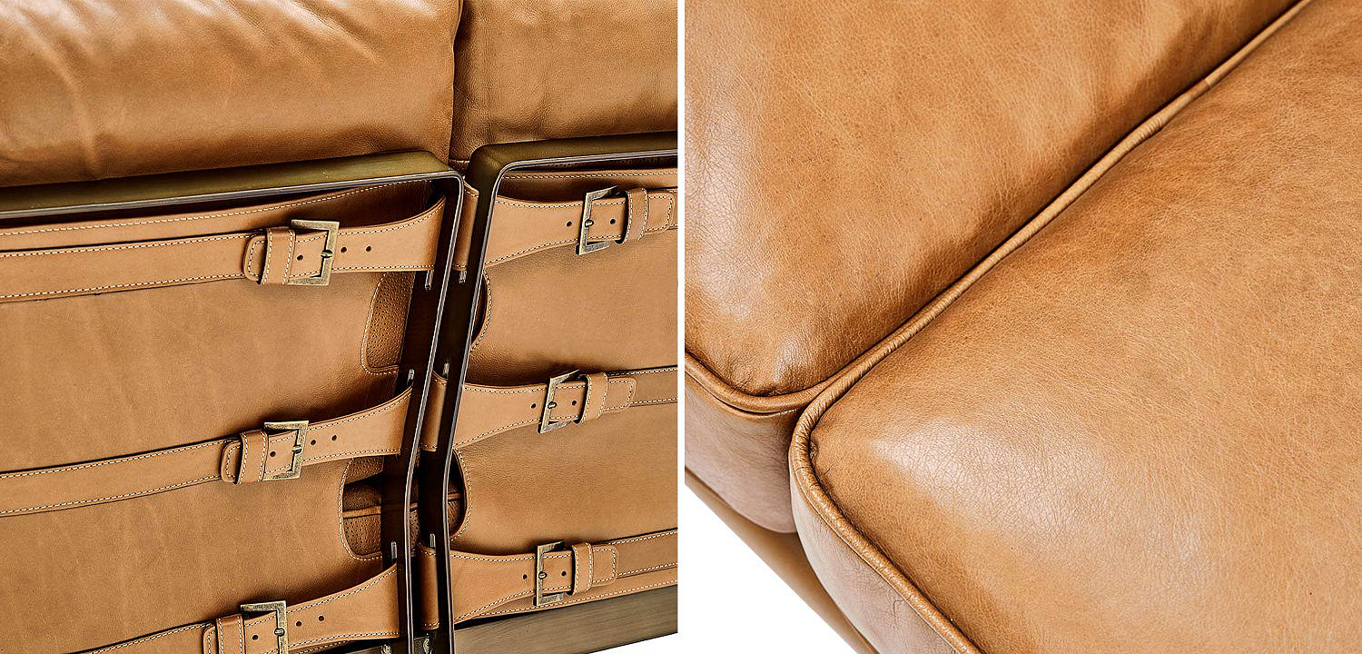 Диван кожаный Didier Beige Leather Sofa Диван кожаный Didier Beige Leather Sofa - Loft-Concept в Челябинске