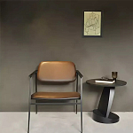 Дизайнерский журнальный столик чёрный с круглой столешницей Arycy варинант исполнения - 6 | Loft Concept в Челябинске