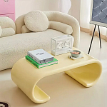 Дизайнерский журнальный стол жёлтый округлой формы Bonyn варинант исполнения - 1 | Loft Concept в Челябинске