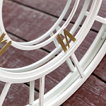 Зеркало настенное в белой металлической раме в виде часов Mirror Tower Clock варинант исполнения - 3 | Loft Concept в Челябинске