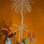 Обои с вышивкой ручной работы Deco Palms Original colourway on velvet 2 варинант исполнения - 2 | Loft Concept в Челябинске