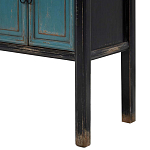 Деревянная консоль в китайском стиле с дверцами голубая Qin Console Table Blue варинант исполнения - 5 | Loft Concept в Челябинске