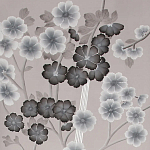 Обои ручная роспись Anemones in Light Dusk colourway on Lilac Hint slub silk варинант исполнения - 2 | Loft Concept в Челябинске