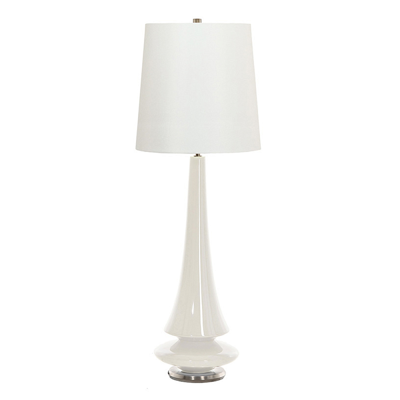 Настольная лампа белого цвета с высоким основанием из фарфора Elstead Lighting Белый в Челябинске | Loft Concept 