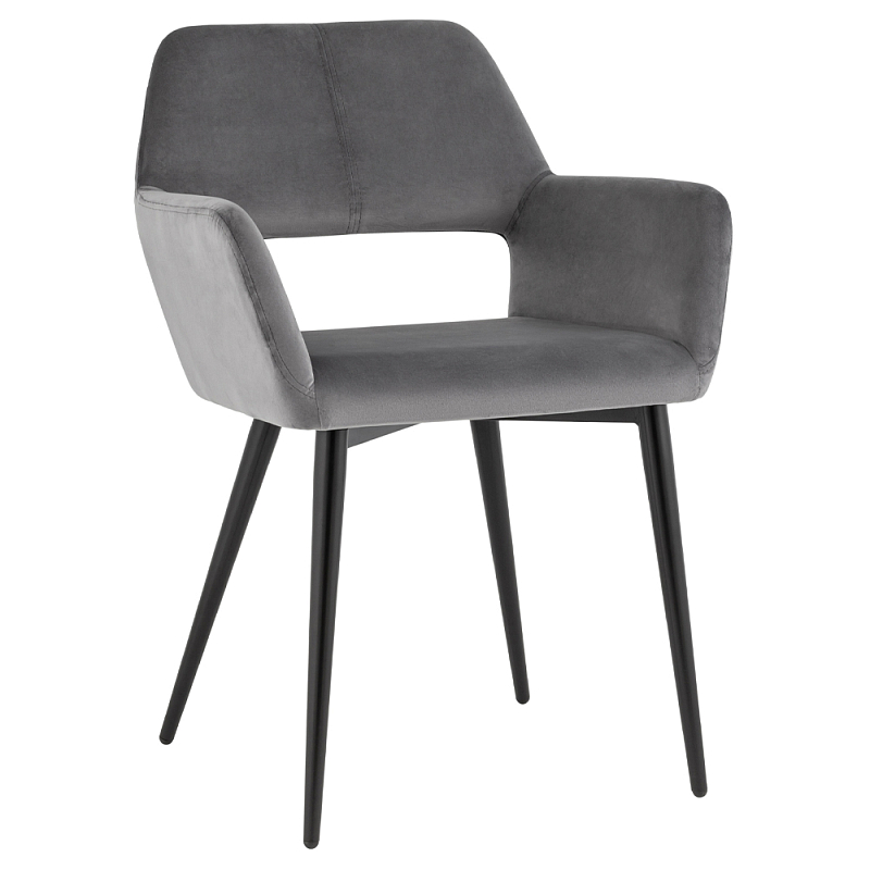 Стул с подлокотниками серый NEASAN STOOL Серый Черный Стул с подлокотниками серый NEASAN STOOL Серый Черный в Челябинске | Loft Concept