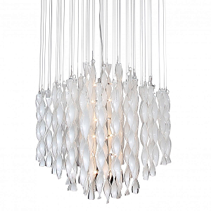 Люстра Macaroni Chandelier Chrome mono white