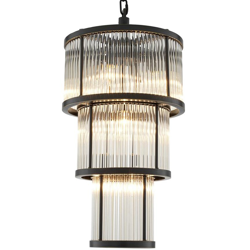 Люстра Chandelier Avery Bronze Темная бронза Прозрачное Стекло Люстра Chandelier Avery Bronze Темная бронза Прозрачное Стекло в Челябинске | Loft Concept