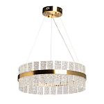 Люстра круглая золотого цвета с прозрачными рельефными стеклянными вставками Textured Glass Chandelier варинант исполнения - 2 | Loft Concept в Челябинске