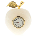 Часы настольные в виде яблока из натурального камня Оникс Stone Clock варинант исполнения - 3 | Loft Concept в Челябинске