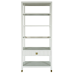 Стеллаж Elsa Dreams White со стеклянными полками и ящиком варинант исполнения - 6 | Loft Concept в Челябинске