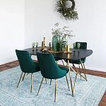 Обеденный стол на металлических ножках Ward Brass Dining Table варинант исполнения - 6 | Loft Concept в Челябинске