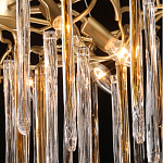 Люстра подвесная золотого цвета с разветвленными ветвями и прозрачными стеклянными подвесками Droplet Chandelier варинант исполнения - 5 | Loft Concept в Челябинске