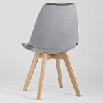 Стул с мягким велюровым сиденьем Arvika Grey варинант исполнения - 5 | Loft Concept в Челябинске