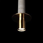 Подвесной светильник с узким цилиндрическим плафоном и золотым металлическим декором Concrete Pipe варинант исполнения - 16 | Loft Concept в Челябинске