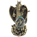 Декоративная статуэтка Дракон и стеклянное яйцо Dragon and Glass Egg Gold Black варинант исполнения - 2 | Loft Concept в Челябинске