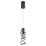 Подвесной светильник светодиодный из металла со спиральным декоративным элементом черный Metal Spiral варинант исполнения - 2 | Loft Concept в Челябинске