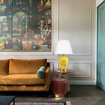 Настольная лампа желтая с изображением птиц Slip Away варинант исполнения - 5 | Loft Concept в Челябинске