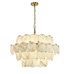 Люстра подвесная четырехъярусная с подвесками в форме дисков Cryptocrystalline Stone варинант исполнения - 8 | Loft Concept в Челябинске