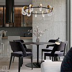 Кольцевая люстра с круглыми стеклянными плафонами в виде колец Olympe Glass Chandelier варинант исполнения - 2 | Loft Concept в Челябинске