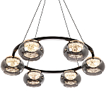 Люстра с круглыми плафонами из дымчато-серого стекла  IONA Grey Glass Chandelier 6 варинант исполнения - 1 | Loft Concept в Челябинске