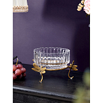 Чаша из прозрачного стекла на бронзовых ножках в виде стрекоз Eden Garden варинант исполнения - 2 | Loft Concept в Челябинске