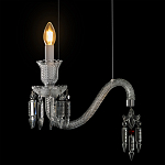 Подвесной светильник стеклянный в виде канделябра Curved Glass Chandelier варинант исполнения - 4 | Loft Concept в Челябинске