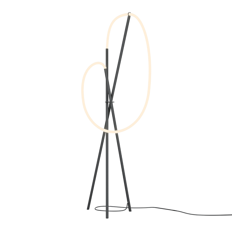 Напольный светильник Crochet 3000К 36Вт Черный Латунь в Челябинске | Loft Concept 