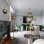 Бра с изогнутым плафоном на бронзовом основании с вертикальным декором из металлических трубок Sohne варинант исполнения - 2 | Loft Concept в Челябинске