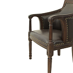 Кресло кожаное на 4-х деревянных ножках из массива березы Ethan Armchair brown варинант исполнения - 4 | Loft Concept в Челябинске